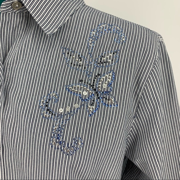 Alfred Dunner 3/4 Sleeve Embellished Top 14 Petite - Picture 11 of 16